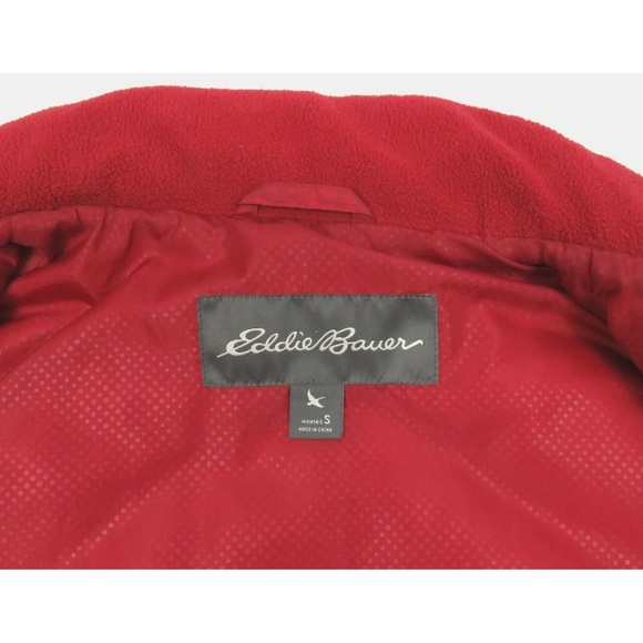 Eddie Bauer Down Quilted Red Womens Full Zip Puffer Gilet Vest Jacket S - Picture 5 of 8